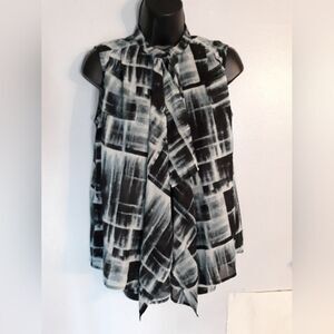 Prologue sleeveless waterfall blouse